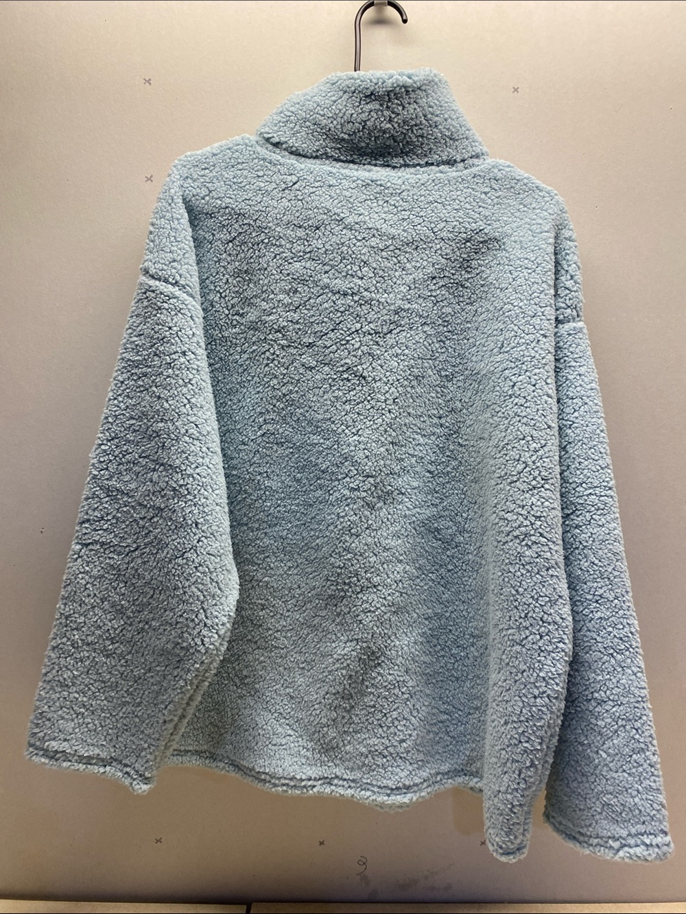 Peanuts Light Blue Sherpa Pullover Jacket with Snoopy Ski Embroidery - Picture 4 of 10